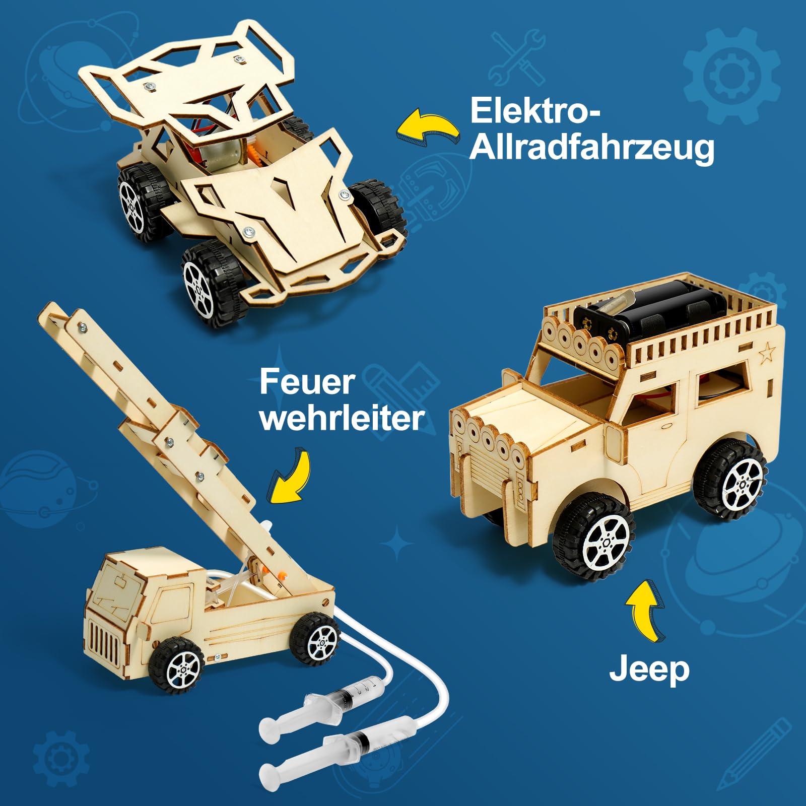 Experimente für Kinder ab 8 9 10 11 12 13 14, Auto Elektronik Baukasten, Experimentierkasten, Elektro Baukasten für Kind, Holz Bausatz Kinder Spielzeug Geschenke ab 8 9 10 11 12 13 14 Jahre Jungen 3