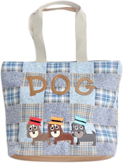 Amazon 日本製 ダックスフンド グッズ 雑貨 犬柄 トートバッグ 大きめ かわいい チェック柄 2way バッグ スーツケース