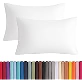 BEDSUM Standard Microfiber Pillowcases, Lasting Softness, 2-Pack, 20x26, White