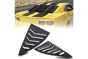 CUMART Side Window Louvers Windshield Sun Shade Cover Lambo Style Matte Black Compatible with Chevrolet Chevy Camaro 2010 2011 2012 2013 2014 2015 Left Right 2PCS