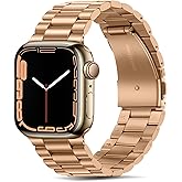 Tasikar Band Compatible with Apple Watch Band 49mm 46mm 45mm 44mm 42mm Premium Stainless Steel Metal Replacement Strap Compatible with Apple Watch Ultra 3 2 1 Series 11 10 9 8 7 6 5 4 3 SE, Rose Gold