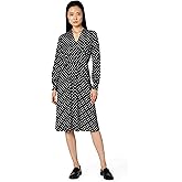 Adrianna Papell Womens Long Sleeve Wrap Midi Dress