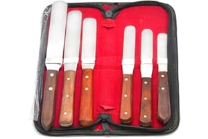 Laja Imports 6-Piece Wooden Handled Straight Spatula Set for Educational Use