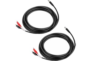 KSK 79-inch Chew Proof Trail Camera Power Cord (2 Pack) with Alligator Clips, 5.5x2.1mm DC External Power Cable, Compatible with Spypoint, Stealth Cam, Moultrie, Muddy, etc