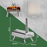 VonHaus Pizza Oven Outdoor Tabletop Stainless Steel Pellet Fueled 12" Stone view 7