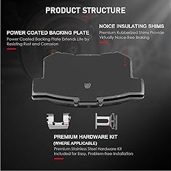cciyu D537 D787 8pcs Front & Rear Ceramic Brake