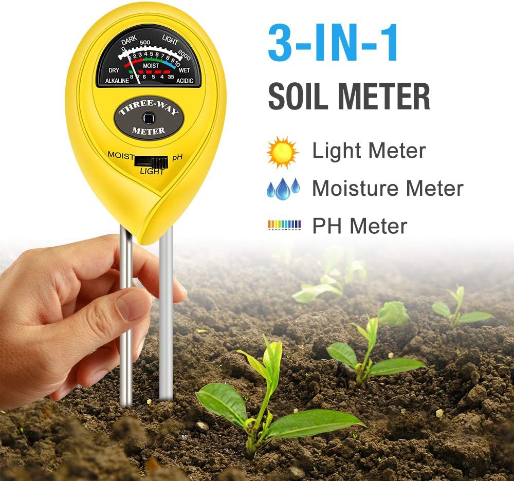 Atree Soil pH Meter, 3-in-1 Soil Tester Kits with Moisture, Light and PH Test for Garden, Farm, Lawn, Indoor & Outdoor (No Battery Needed) : Garden & Outdoor