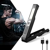 Guankai Gym Lamp for Posing, Rechargeable Home Gym Lighting, Magnetic Led Work Light with 180° Rotate Foldable, Mini Camping Lights Samll Lamps with Hang Hook for Bodybuilding