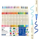 Grabie 72 Color Acrylic Paint Markers, Pack of 36 Dual Tip Brush Pens | 72 Colors in 36 Markers,Dual Tip Soft Brush Design,Water-Based Acrylic Ink For Paper, Rock, Wood, Canvas, Glass &amp; Fabric