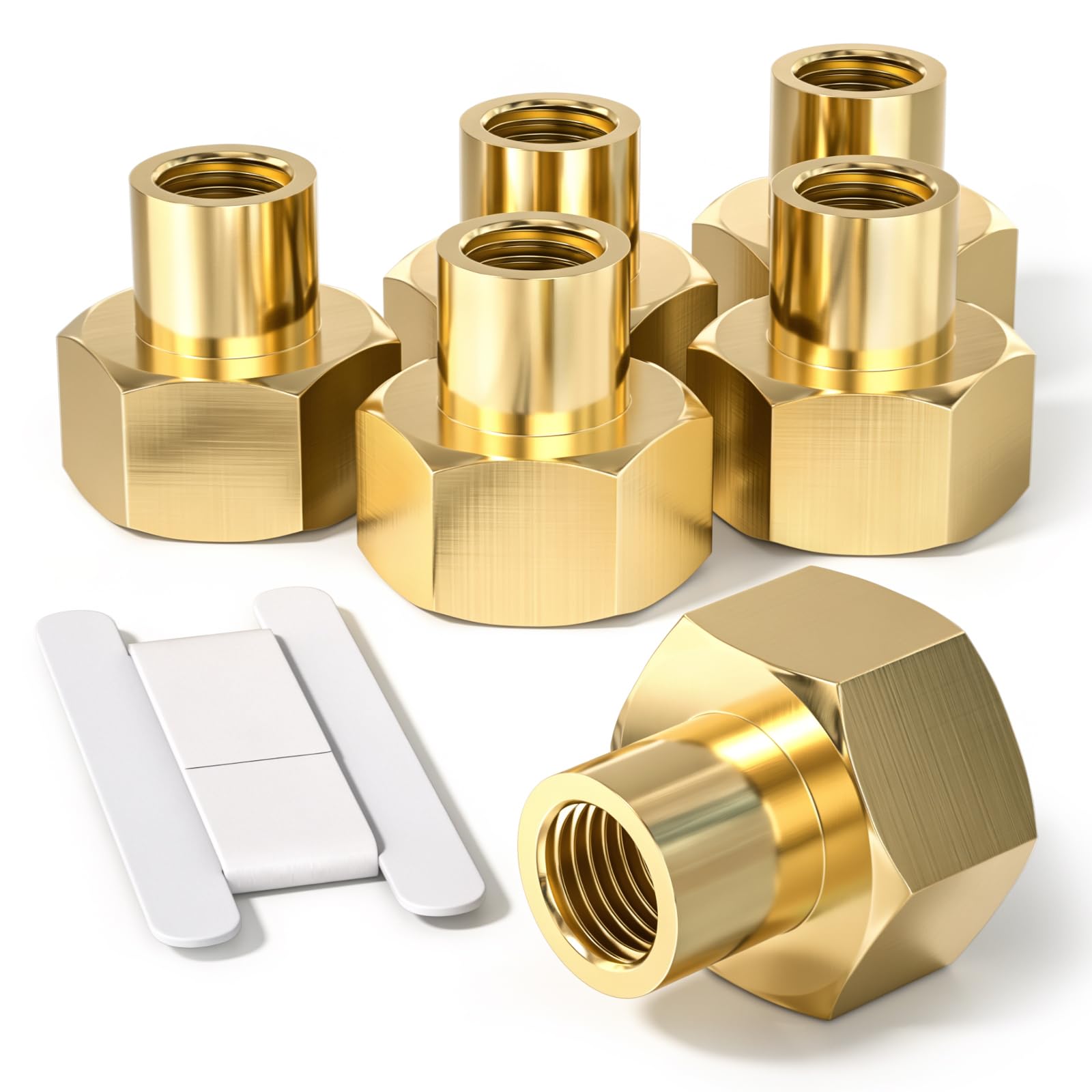 Bwintech 6 Pcs 1/4" Female to 3/8" Female BSP Thread Brass Reducing Coupling Connector for Pipe Connecting Conversion