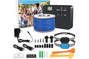 Electric Dogs Fence for 2 Dogs, Upgraded Underground Above Ground Electric Dog Fence, Pet Containment System, with 2 Waterpro