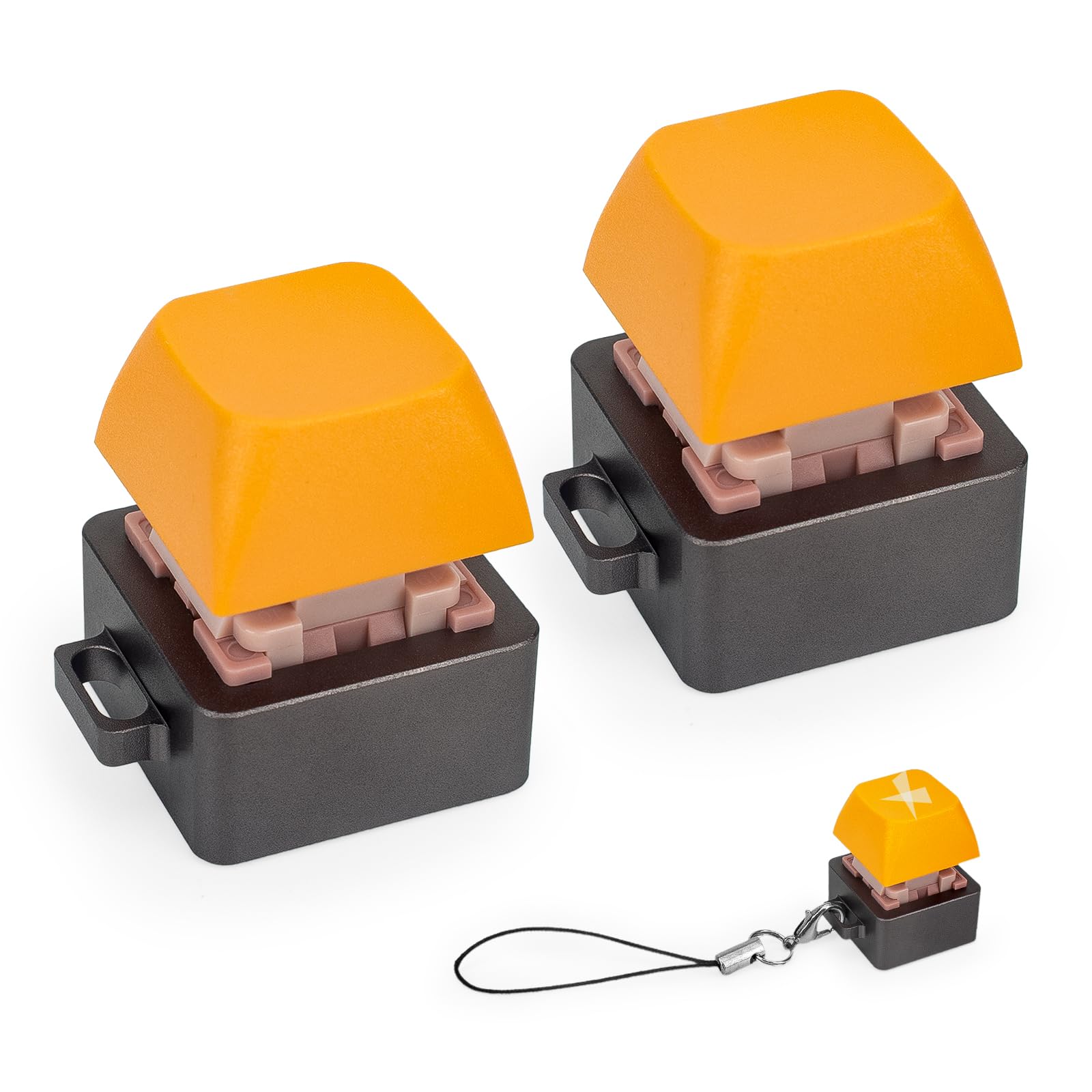 Byhoo 2 PCS Aluminum Alloy Keyboard Fidget, Lightweight Keyboard Clicker Fidget, Silent Mechanical Keycap Fidget Toy for Library & Quietness Place to Relief Stress