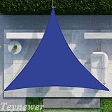 Teynewer Triangle Shade Sail 3x3x3m Waterproof UV Block 98% Blue view 5
