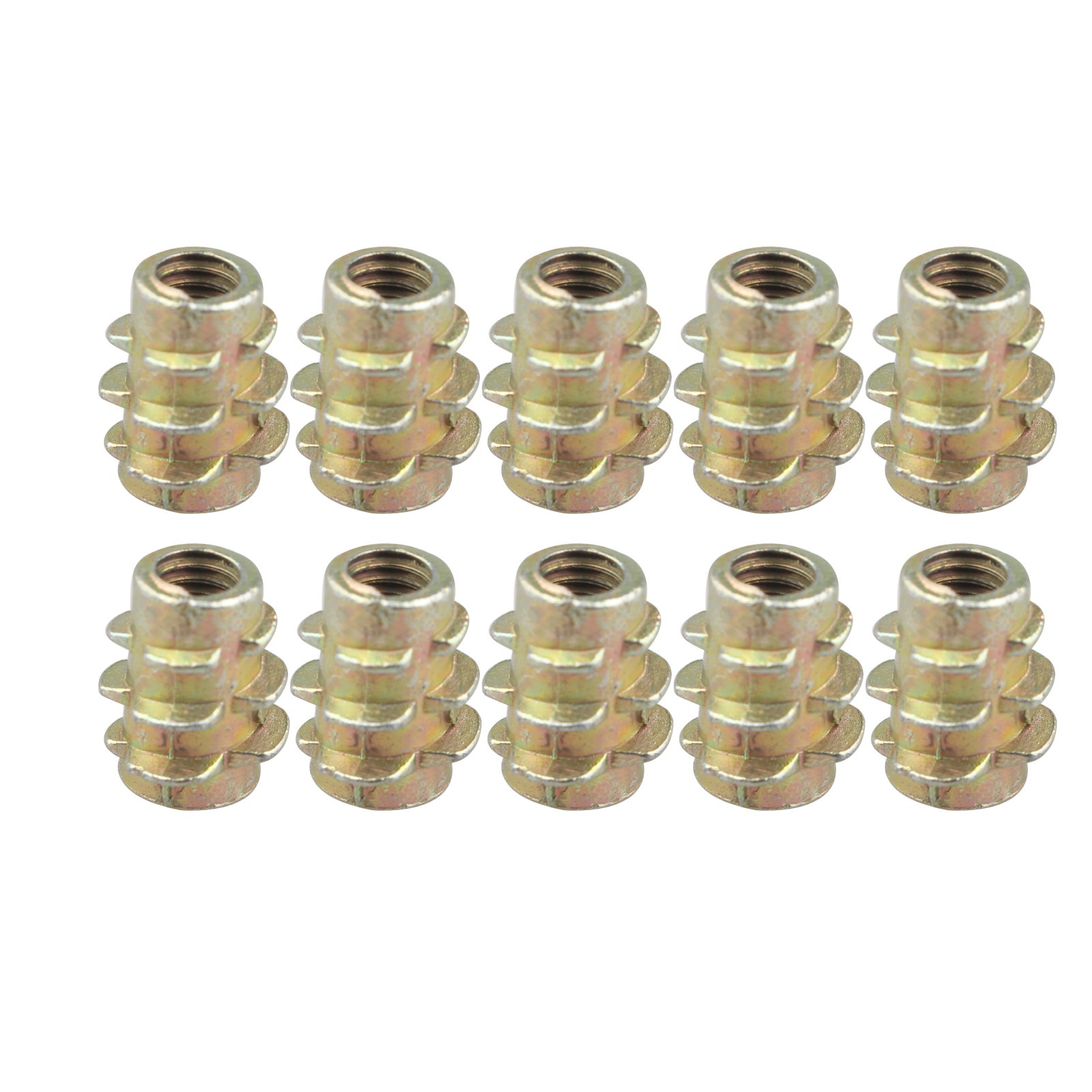 HALJIA 10 PCS M4 x 10MM Insert Nut Wood Furniture Thread Screws Flange Hex Socket Fasteners for Beds Wardrobe Cabinet Crib