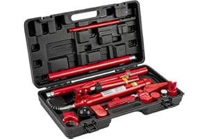 ELITEZ 12 Ton Porta Power Kit, Portable Hydraulic Jack with 4.5 Ft/1.4 m Oil Hose, Power Tools Hydraulic Jack, Auto Body Frame Repair Kit with Storage Case for Car Repair, Truck, Farm, Garage