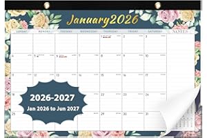 Desk Calendar 2026, Monthly Desktop Large 2026 Desk Calendar (Jan 2026- Jun 2027) - 17" x 12" Desk Wall Year Planner for Fami