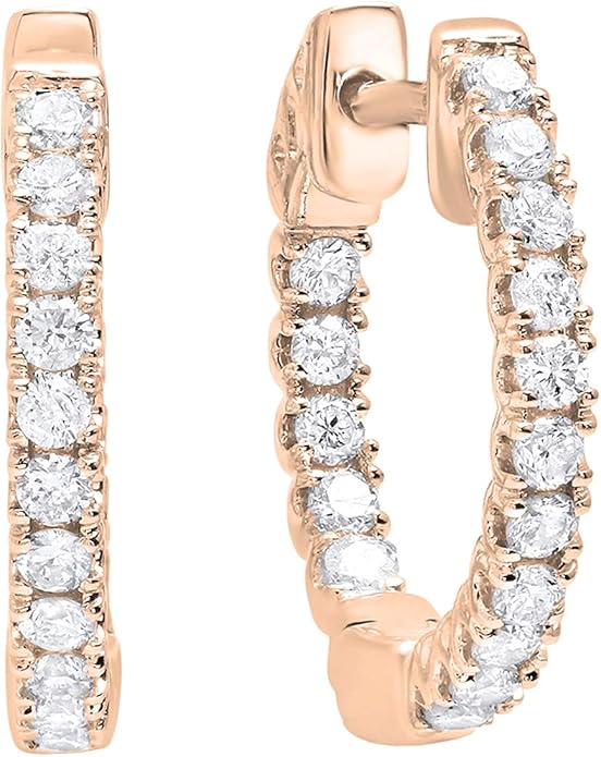 0.50 Carat (ctw) Lab Grown Round White Diamond Ladies Hoop