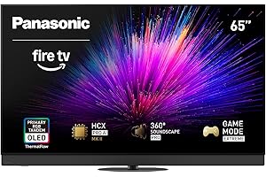 PANASONIC Z95 Series (2025 Model) 65-inch OLED 4K Ultra HD Smart Fire TV, HDR10+ Adaptive, Dolby Vision IQ, 360 Soundscape Pro, 144Hz Refresh Rate and Hands-Free Alexa - 65Z95BP