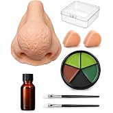 Frienda Halloween Prosthetic Nose Ogre Costume Latex Pig Fake Nose | Includes Face Paint and Makeup Glue, Bulbous Big Round Prosthetic Silicone Nose, Halloween Costume Cosplay Party