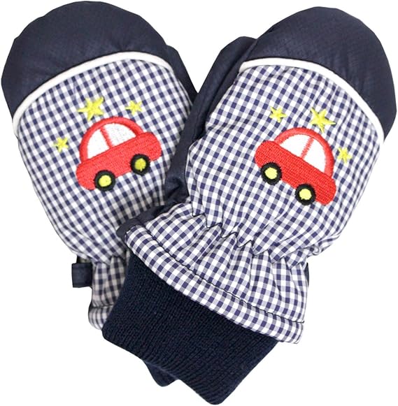 Amazon Co Jp ベビーミトン 手袋 子供 赤ちゃん ベビー 男の子 ミトン スノーグローブ クルマ柄 ネイビー Tss 1 2才 服 ファッション小物