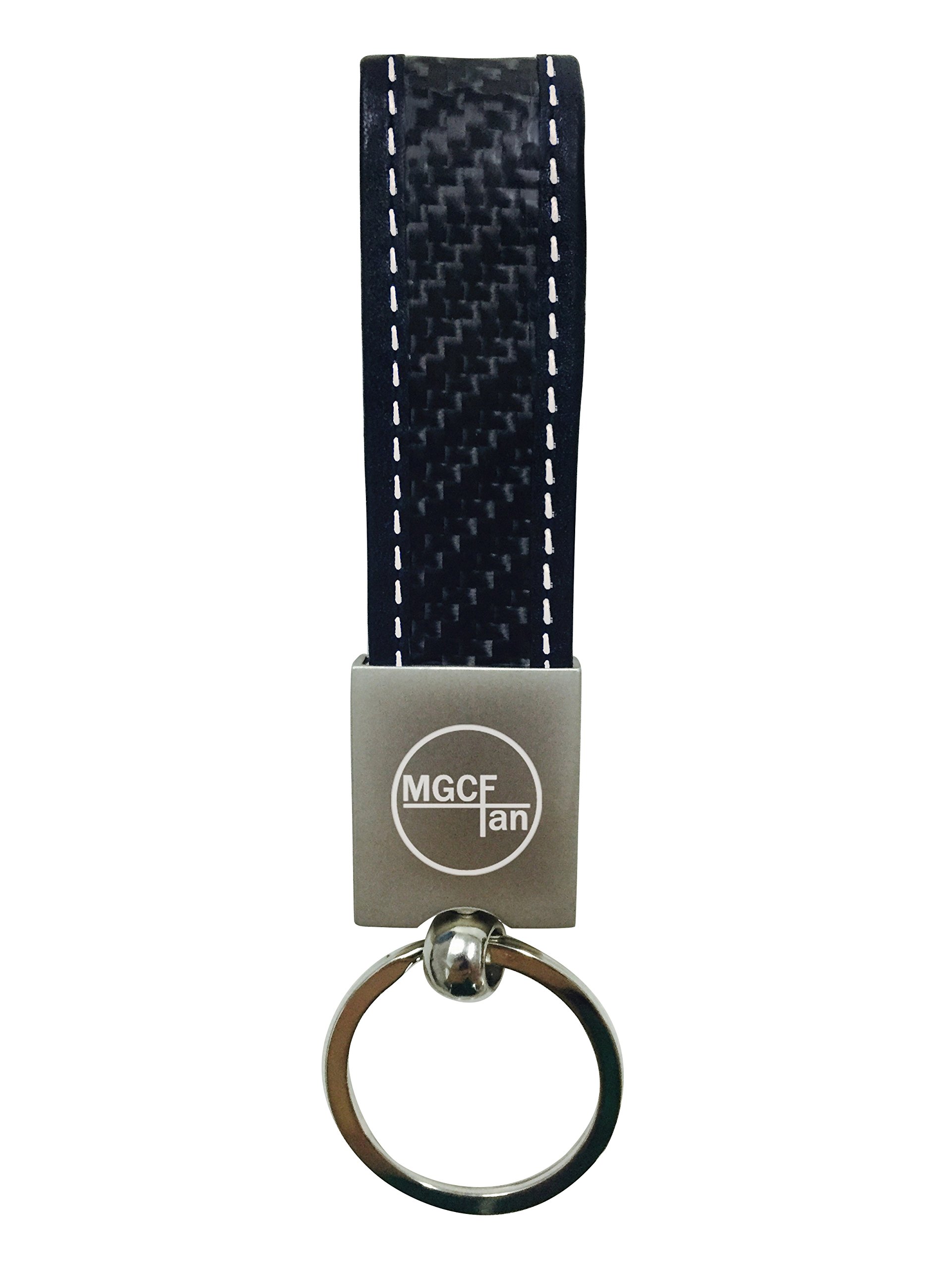Real Carbon Fiber Keychain Elegant, MGCFTan Timeless,Key chain White