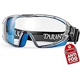 Tarantula ANSI Z87.1+ Safety Goggles Over Glasses, Anti-Fog & Anti-Scratch, Adjustable Strap, Lab Eye Protection, Woodworking