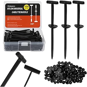 Upgrade Nylon Universal Cable Tie Buckle with Clear Storage Box – Cable Tie Buckle Zip Tie Clips for...