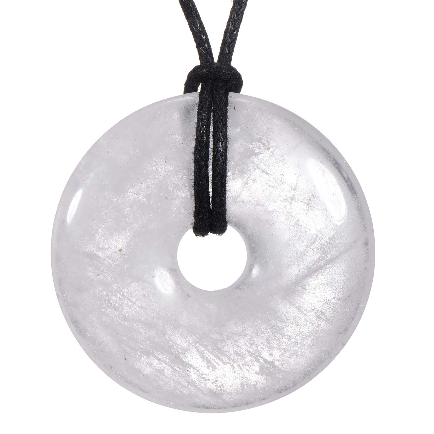 Morella Women's Necklace 31.5 inch - 80 cm Gemstone Donut gem Pendant Mountain Crystal in a Velvet Bag — image 1