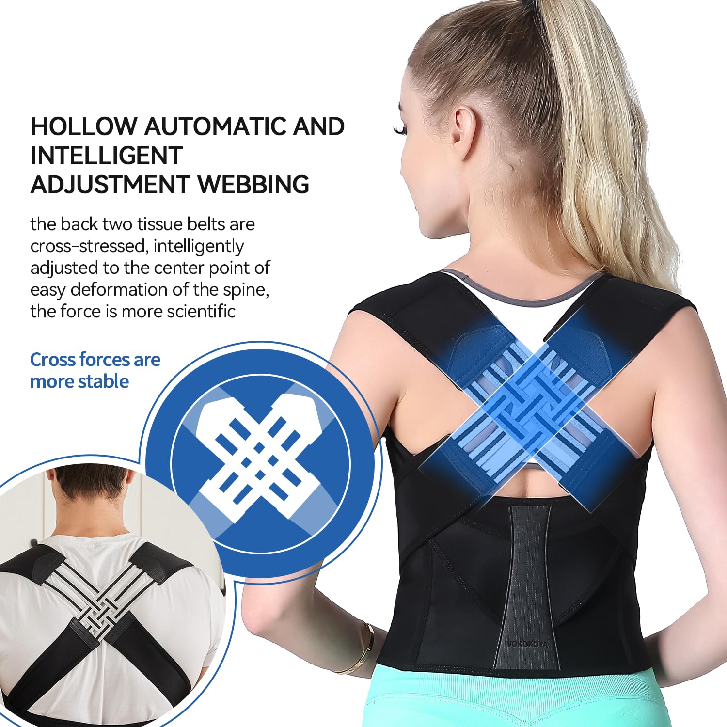 Posture Corrector for Women and Men,Adjustable Shoulder Straightener,Back Support Brace,Upper Spine scoliosis, hunchback