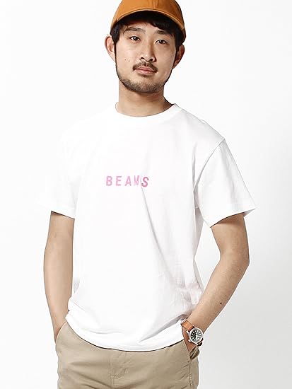 Amazon ビームス Beams Tシャツ Logo Tee メンズ White S Tシャツ カットソー 通販