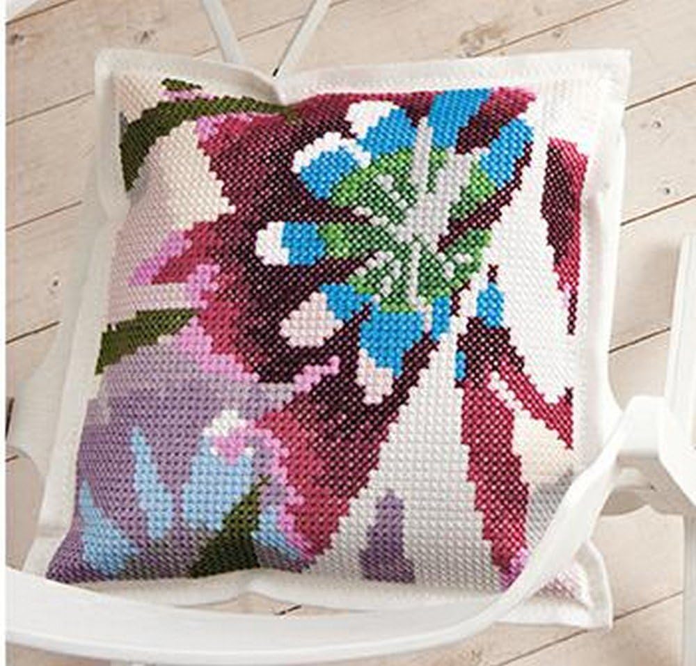 Rico Design Cross Stitch Kit Flower Cushion Amazon.co.uk Kitchen & Home