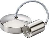 Knightsbridge 6 Inch E27 Contemporary Pendant Brushed Chrome
