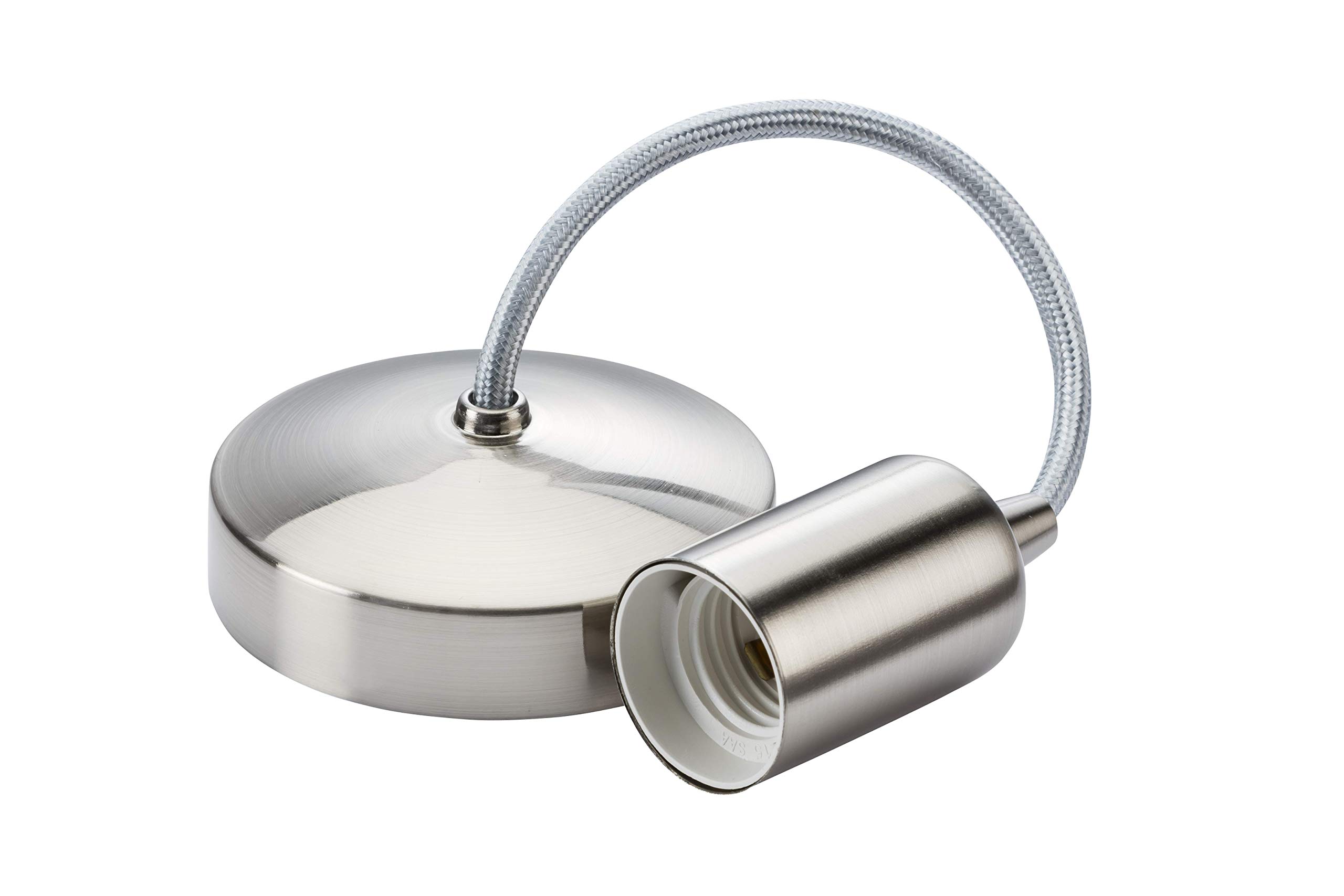 Knightsbridge 6 Inch E27, Contemporary Pendant Set in Brushed Chrome