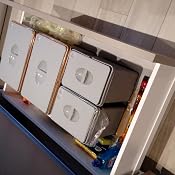 Set 4 Secchi Per Raccolta Differenziata Sottolavello | Cestone Estraibile 90 Cm Con Porta Oggetti