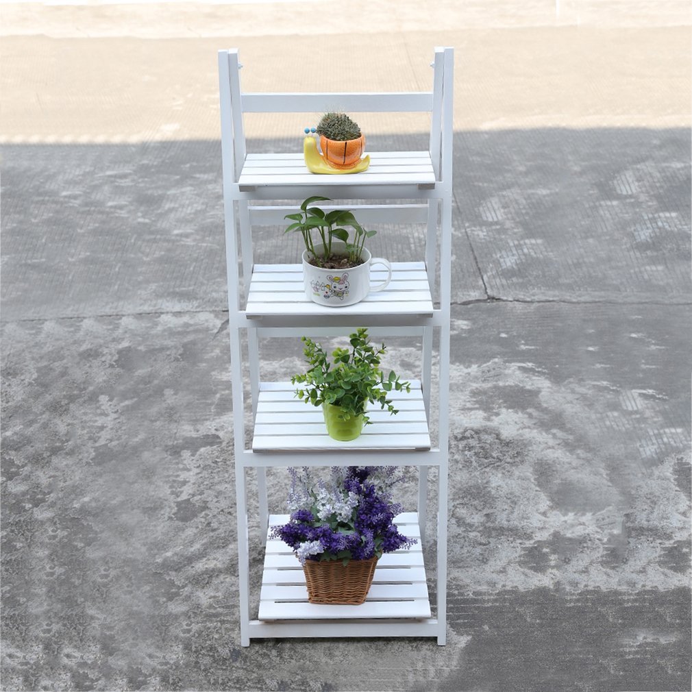 Supporto Per Fiori DanDiBo Mi Bianco A Scaletta 75 Cm - Scaffale In Metallo Per Piante - 3