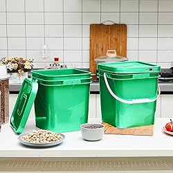 Mumufy 5 Pcs 3.5 Gallon Square Food Grade Bucket