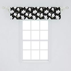 Ambesonne Magnolia Window Valance, Hand Drawn