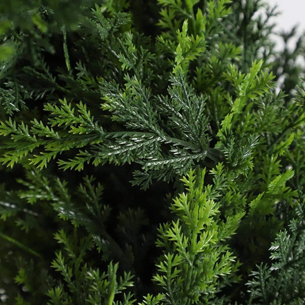 3ft Topiary Trees Artificial Plants Green Spiral Cypress Tree Potted Fake Plant Greenery for Decorative Indoor or Outdoor（35inch） (2 Pieces) -