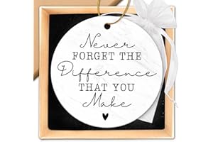 ZAGKOO Thank You Gifts for Women - Christmas Appreciation Gifts for Coworkers, Teacher, Boss, Nurse, Employee, Friend, Farewell - Never Forget The Difference That You Make - Ceramic Christmas Ornaments 2025