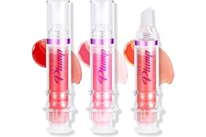 UNYOKE Natural Spicy Lip Plumping Booster Lip Plumping Oil, Lip Plumper Gloss, Ultra-Hydrating & Nourishing Plump and Pout Lip Plumper, Glossy Finish Fuller Lip Plumping Lip Gloss for Women Girls(3PC)