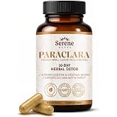 Serene Herbs Paraclara Wormwood Black Walnut Hull Clove Supplement - Cleanse &amp; Detox for Humans - Natural Gut Health Digestive Formula for Children &amp; Adults - Supports Digestion &amp; Energy - 60 Capsules