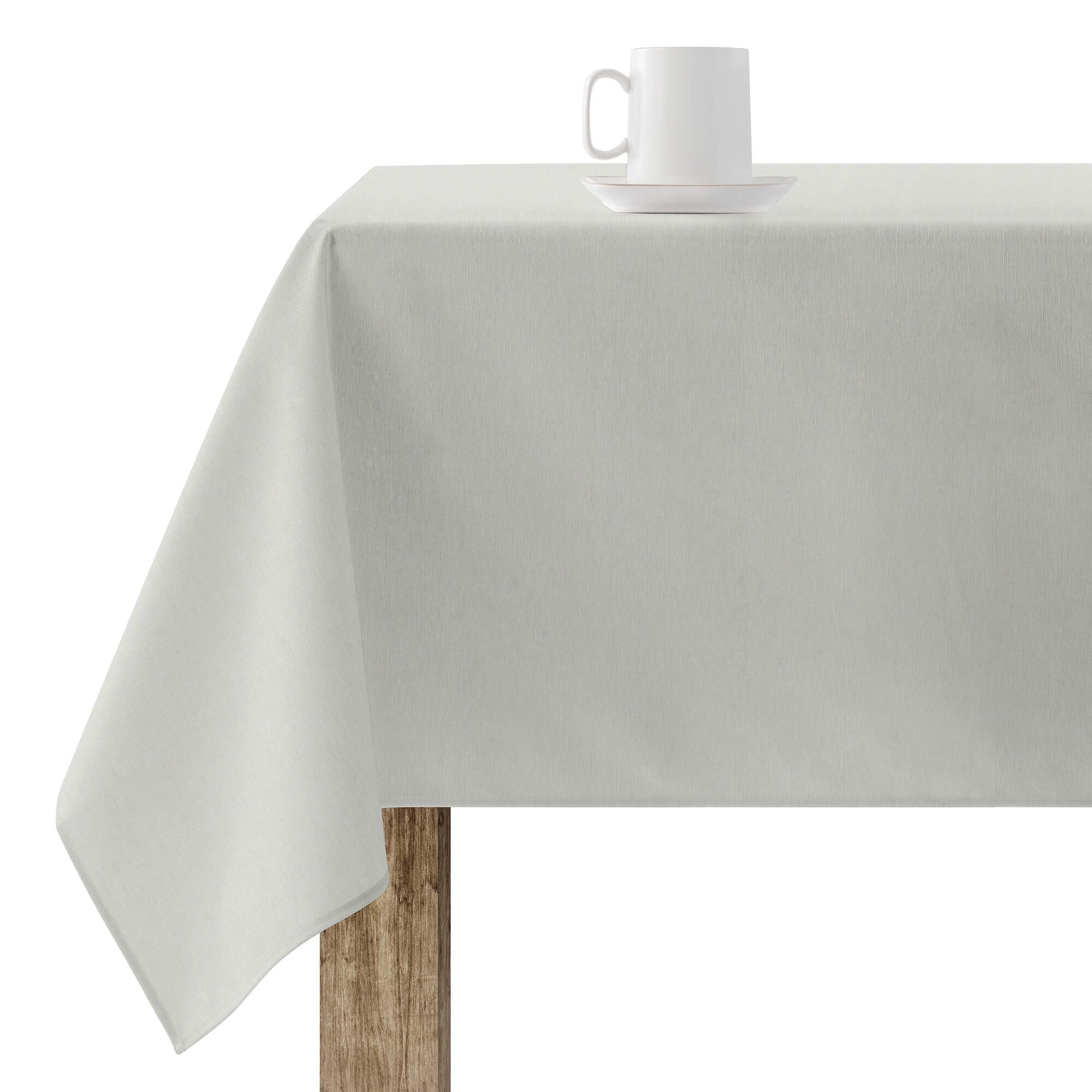 BELUM | Stain Resistant Tablecloth Size 140 x 140 cm - Light Grey Extra Soft Touch Tablecloth - Tablecloth 100% Made in Spain Fabric 65% Organic Cotton - 35% Polyester - Tablecloth Model Rodas 2716
