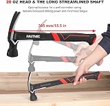 HAUTMEC 20 oz One Piece Forged Framing Hammer with Magnetic Nail Holder view 2