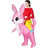 M MH ZONE Inflatable Fox Costume for Adults Ride on Blow-Up Funny Cosplay Suit for Halloween