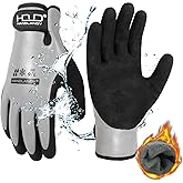 AIGEVTURE Waterproof Winter Work Gloves Men Women,Cold Weather Insulated Work Gloves Thermal Liner Superior Grip Latex Coating Warm for Outdoor Large