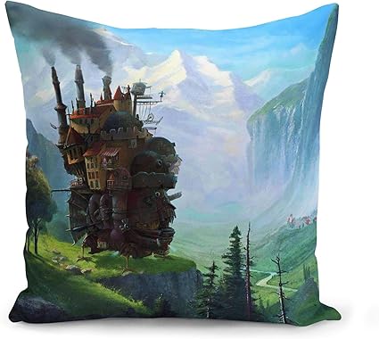 Housse De Coussin 40x40 Cm Le Chateau Ambulant Hayao Miyazaki Manga Anime Amazon Fr Cuisine Maison