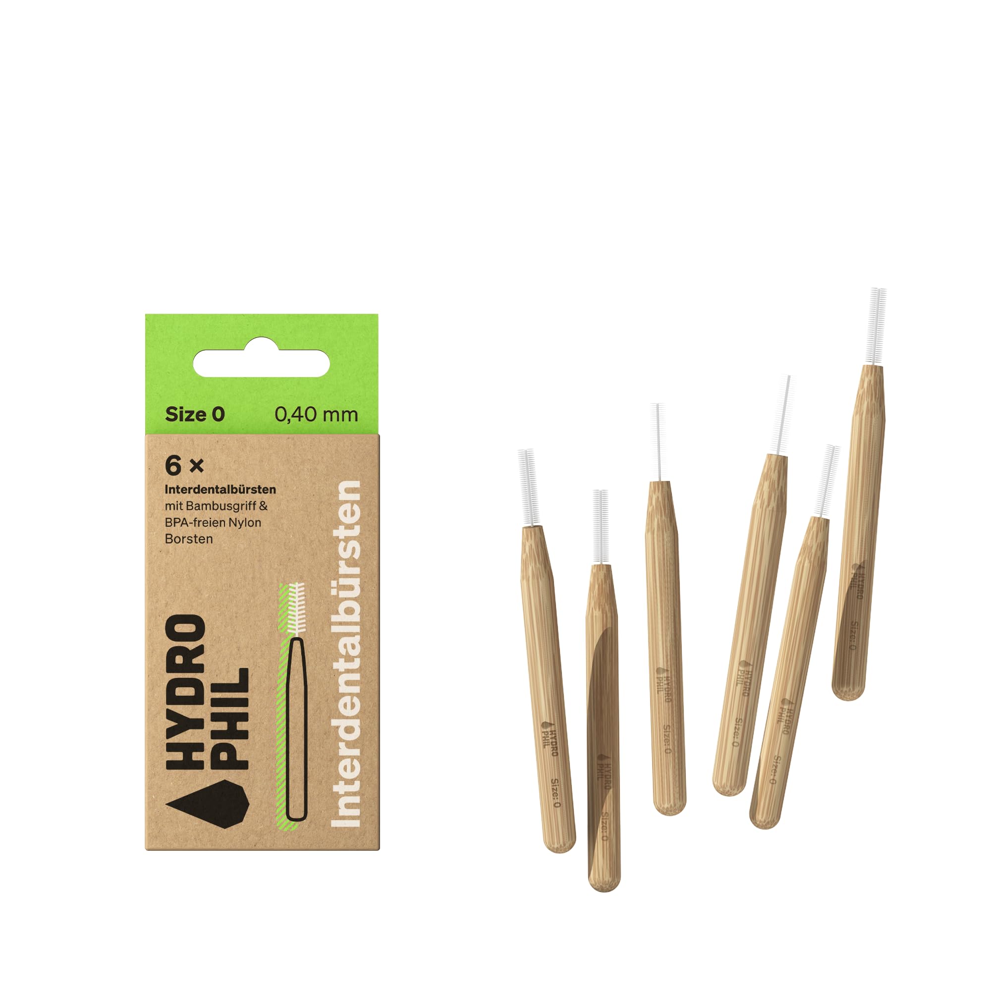 Hydrophil Sustainable Interdental Brushes Made of Bamboo - Various Sizes