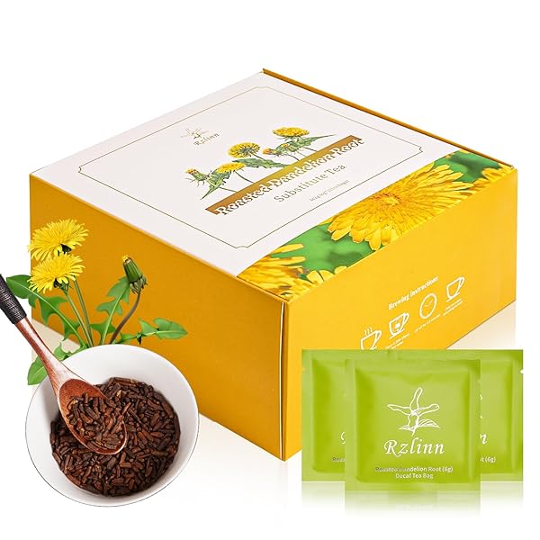 RZLINN DANDELION ROOT TEA (6G*27 TEA BAGS), ORGANIC DANDELION TEA FROM THE ALPINE MEADOWS OF THE CHANGBAI MOUNTAINS, PURE NATURAL DANDELION ROOT CUT AND ROASTED