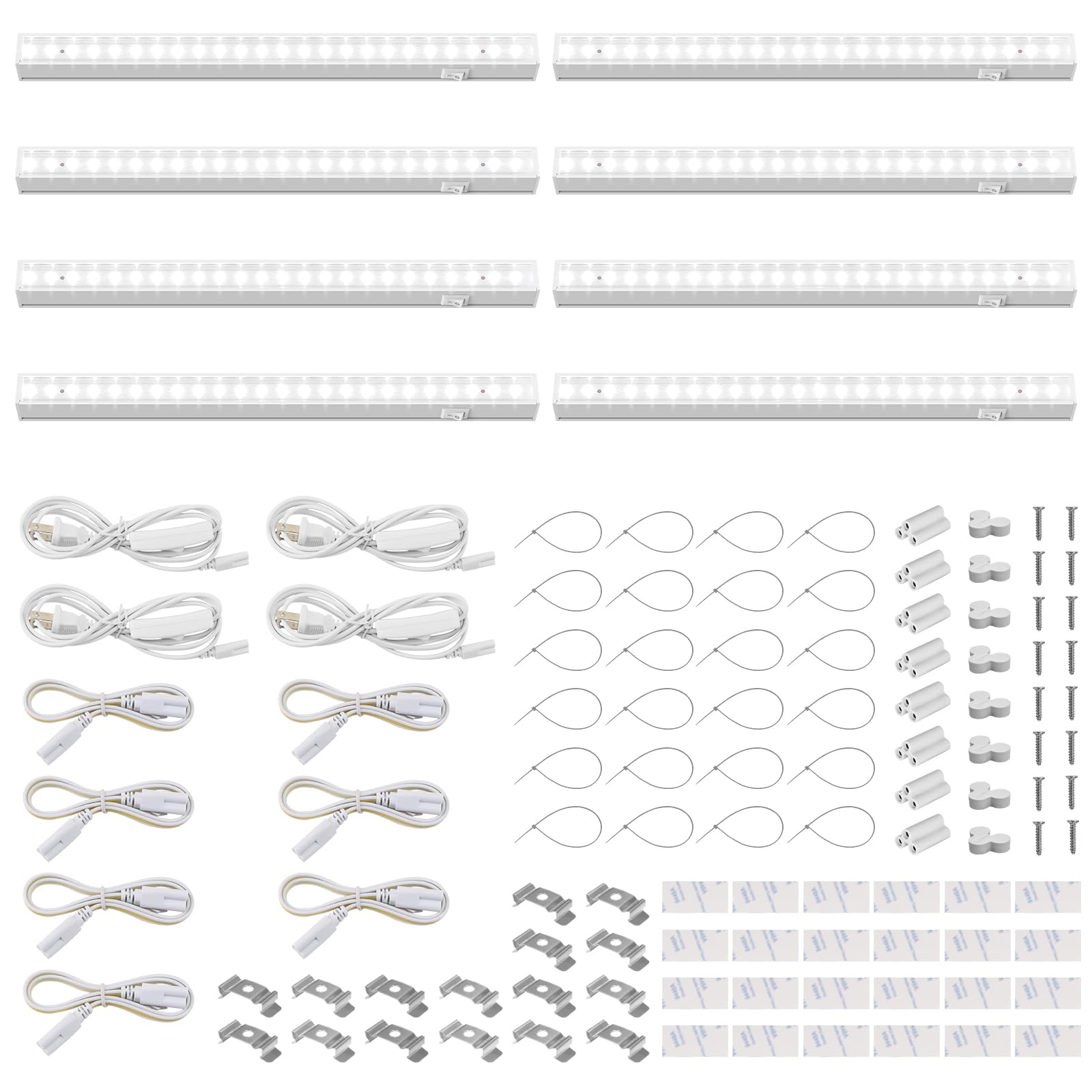 Photo 1 of Barrina Grow Lights for Indoor Plants, 1ft Plant Lights for Indoor Growing, 5000K White Full Spectrum Grow Light, Individual Switch, T5 Grow Light Strip, Plug and Play, 8-Pack