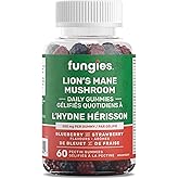 Lion's Mane Mushroom Gummies | Blueberry & Strawberry | 60 Servings | Mushroom Gummies for Adults for Brain Fog | Focus, Memo
